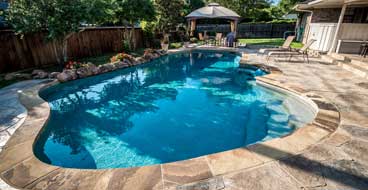 stamped concrete pool deck